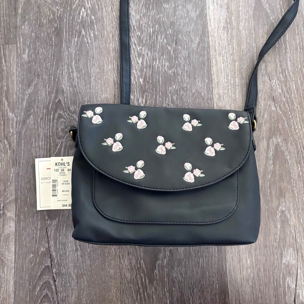 Floral Soft Faux Leather Crossbody